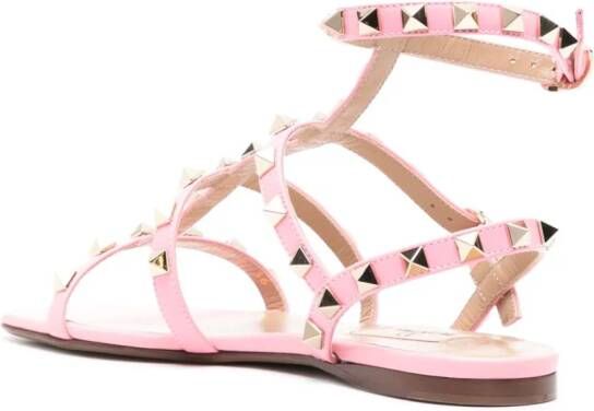 Valentino Garavani Rockstud leren sandalen Roze