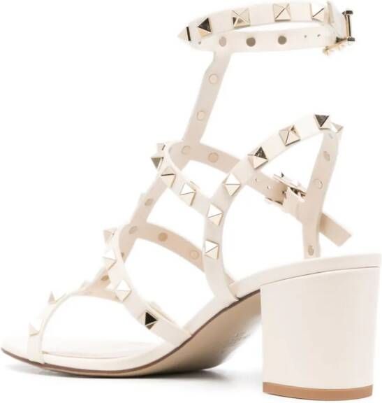 Valentino Garavani Rockstud leren sandalen Beige