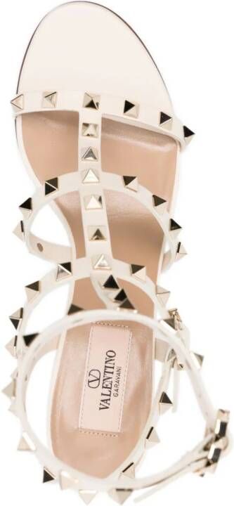 Valentino Garavani Rockstud leren sandalen Beige