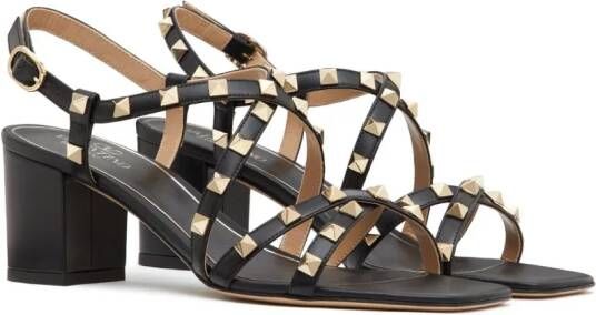 Valentino Garavani Rockstud leren sandalen Zwart