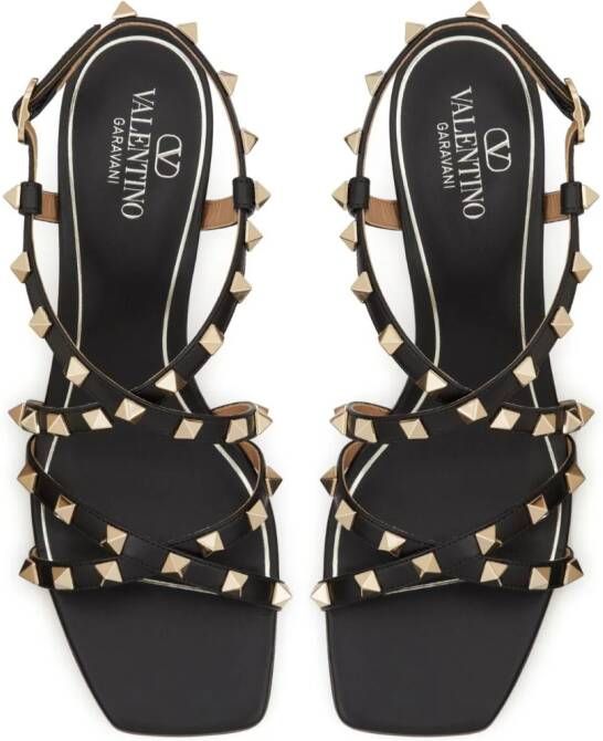 Valentino Garavani Rockstud leren sandalen Zwart