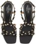 Valentino Garavani Rockstud leren sandalen Zwart - Thumbnail 4