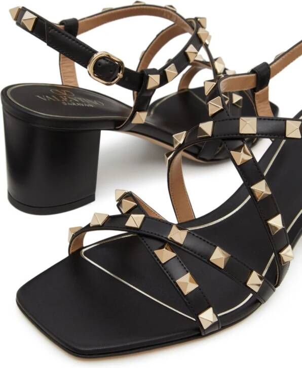 Valentino Garavani Rockstud leren sandalen Zwart