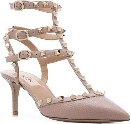 Valentino Garavani Rockstud pumps met puntige neus Roze