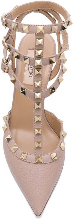 Valentino Garavani Rockstud pumps met puntige neus Roze