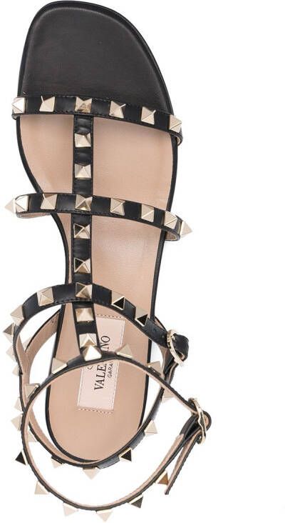 Valentino Garavani Rockstud sandalen met enkelbandje Zwart