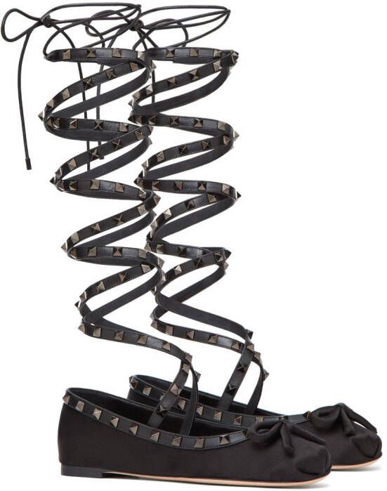 Valentino Garavani Rockstud ballerina's Zwart