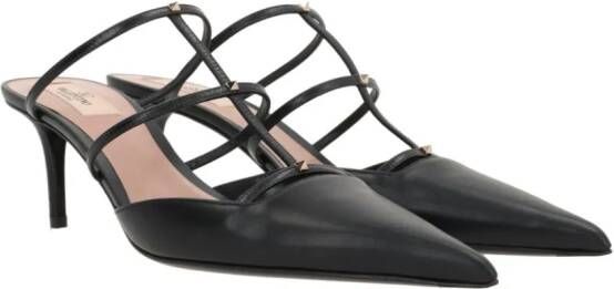 Valentino Garavani Rockstud Wispy leren slippers 60 mm Zwart