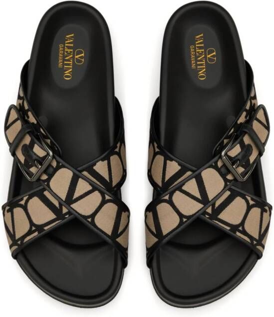 Valentino Garavani Sandalen met gekruiste bandjes Zwart