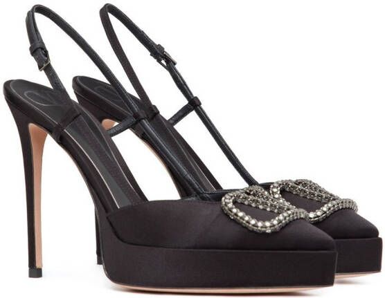 Valentino Garavani Signature slingback pumps met VLOGO Zwart