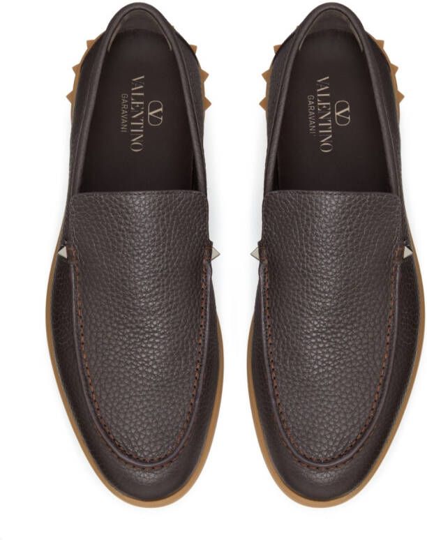 Valentino Garavani Leren loafers Bruin