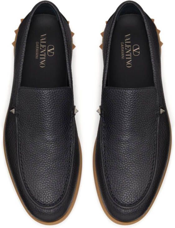 Valentino Garavani Leren loafers Zwart