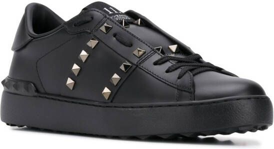 Valentino Garavani Untitled Rockstud leren sneakers Zwart