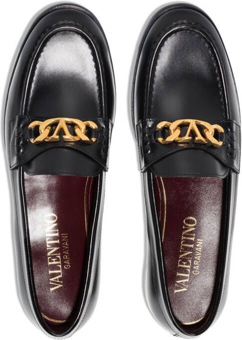 Valentino Garavani VLogo Chain leren loafers Zwart