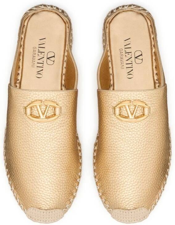 Valentino Garavani VLogo metallic muiltjes Goud