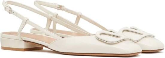 Valentino Garavani Vlogo Signature 20mm slingback pumps Beige