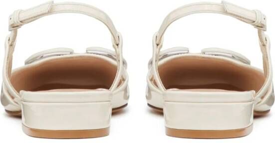 Valentino Garavani Vlogo Signature 20mm slingback pumps Beige