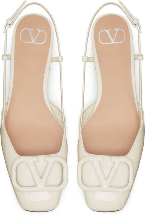 Valentino Garavani Vlogo Signature 20mm slingback pumps Beige