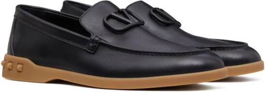 Valentino Garavani Leisure Flows leren loafers Zwart