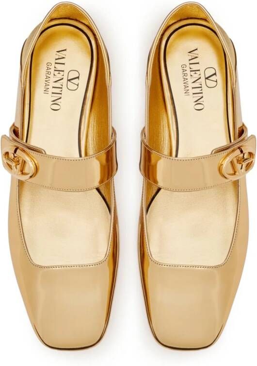 Valentino Garavani VLogo Locker ballerina's Goud