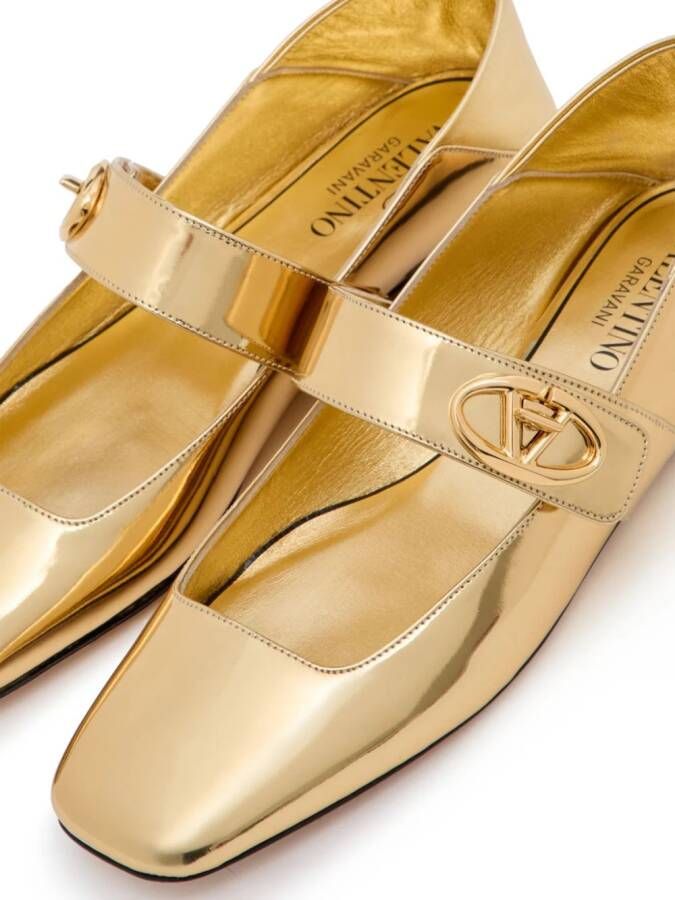 Valentino Garavani VLogo Locker ballerina's Goud