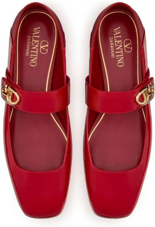 Valentino Garavani VLogo Locker Mary-Jane ballerina's Rood