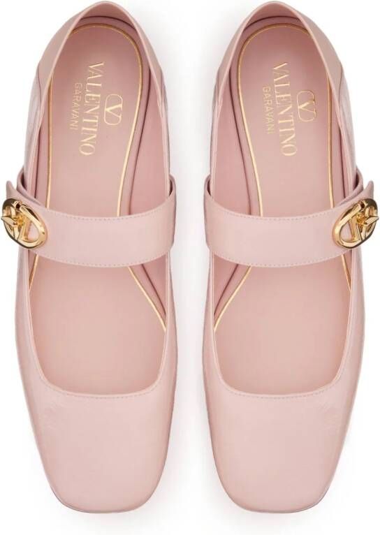 Valentino Garavani VLogo Locker Mary-Jane ballerina's Roze