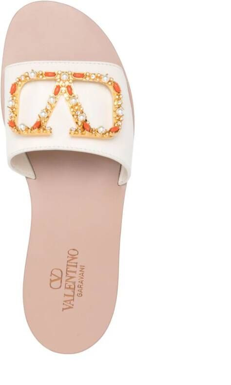 Valentino Garavani VLogo slippers Wit