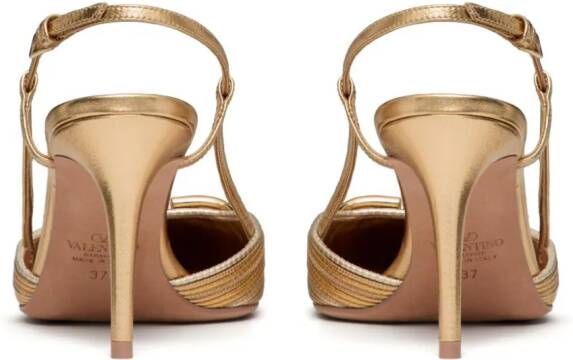 Valentino Garavani VLogo Signature slingback pumps Goud