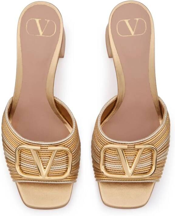 Valentino Garavani 60 mm VLogo Signature sandalen Goud