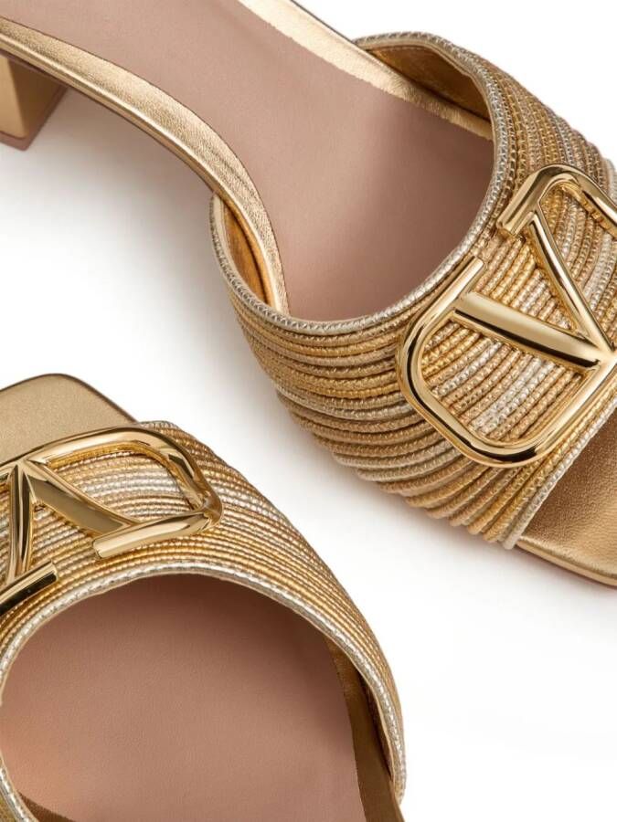 Valentino Garavani 60 mm VLogo Signature sandalen Goud