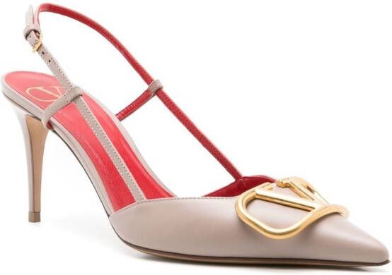 Valentino Garavani VLogo slingback pumps Beige