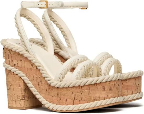 Valentino Garavani VLogo Summerblocks sandalen met sleehak Wit