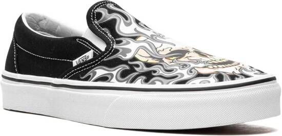 Vans "Klassieke slip-on Flame Skull sneakers" Zwart