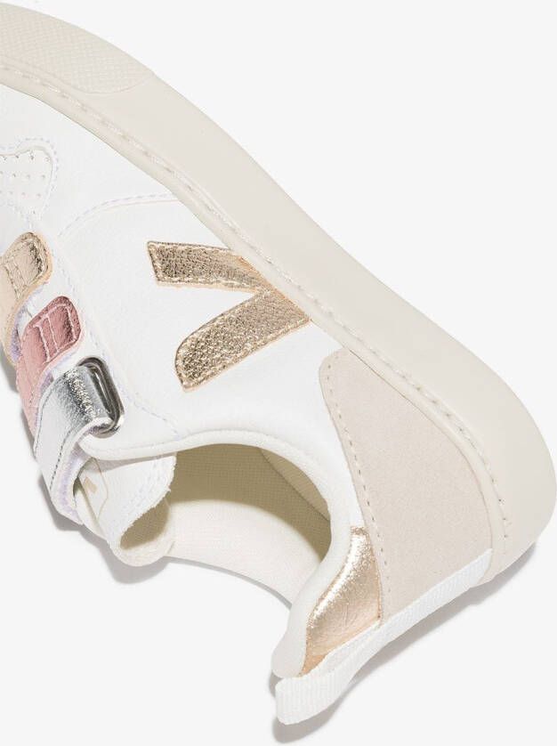 VEJA Kids V-10 sneakers met metallic-effect Wit