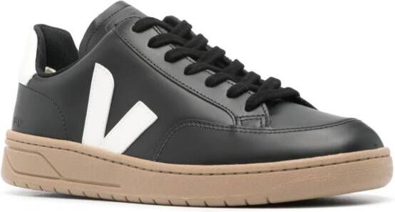 VEJA V-12 leren sneakers Zwart