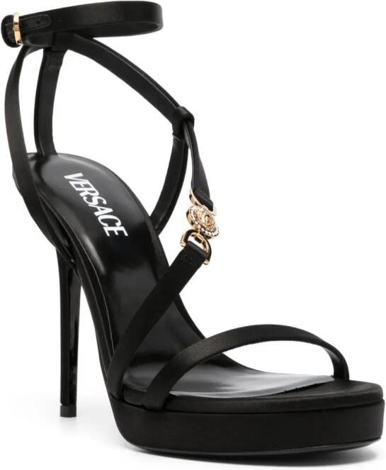 Versace Medusa stiletto sandalen Zwart