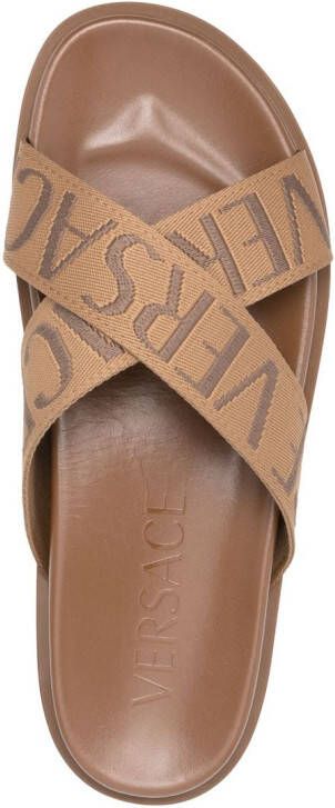 Versace Allover sandalen Beige