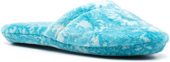 Versace Slippers met barokprint Blauw