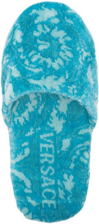 Versace Slippers met barokprint Blauw