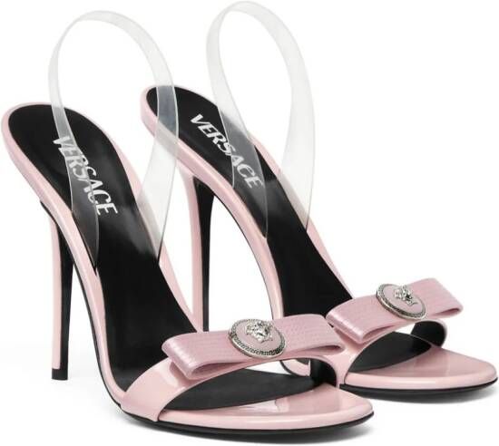 Versace Gianni Ribbon 110mm slingback sandalen Roze