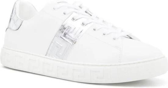 Versace Greca leren sneakers Wit