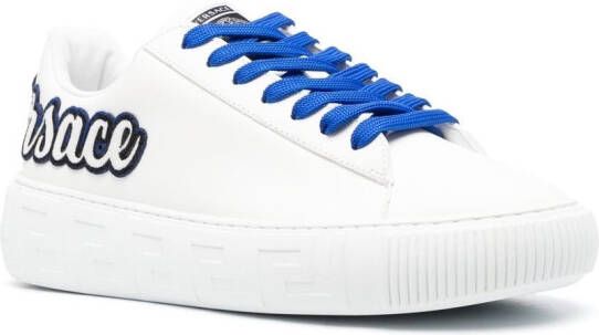 Versace Greca sneakers met logo Wit