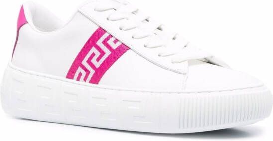 Versace Greca sneakers met plateauzool Wit