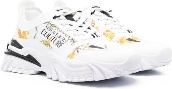 Versace Jeans Couture Greca sneakers met barokprint Wit