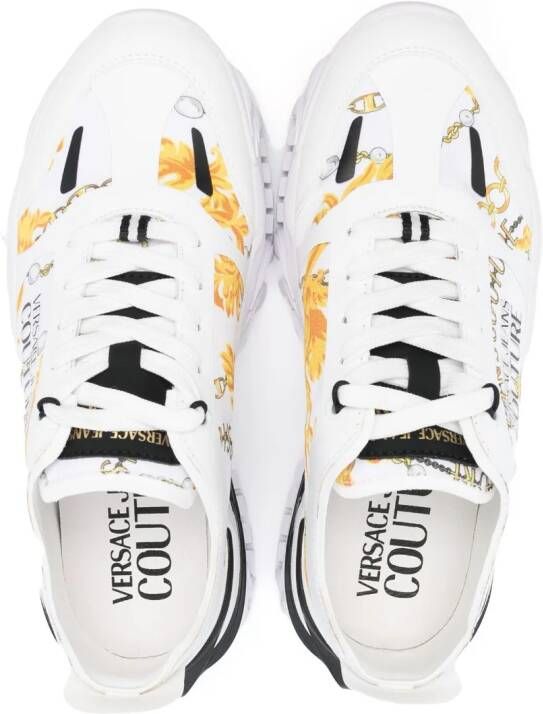 Versace Jeans Couture Greca sneakers met barokprint Wit