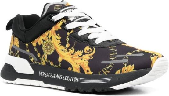 Versace Jeans Couture Sneakers met barokprint Zwart