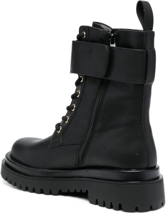 Versace Jeans Couture Combat boots met logo Zwart