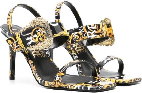 Versace Jeans Couture Sandalen met barokprint Zwart