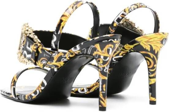 Versace Jeans Couture Sandalen met barokprint Zwart